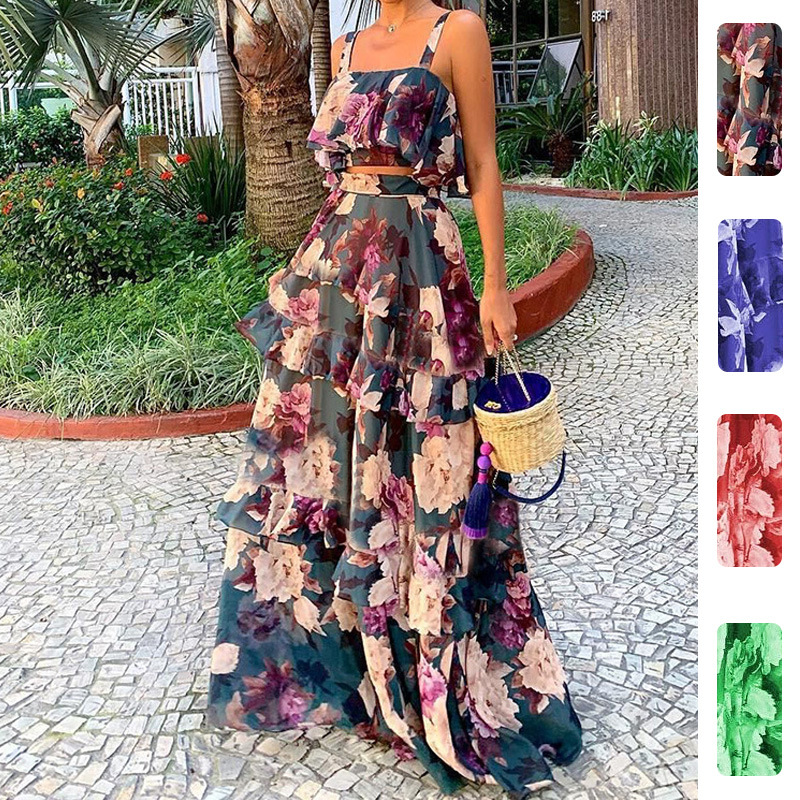 Romper Floral Print - Conjuntos Femininos de Duas Peças com