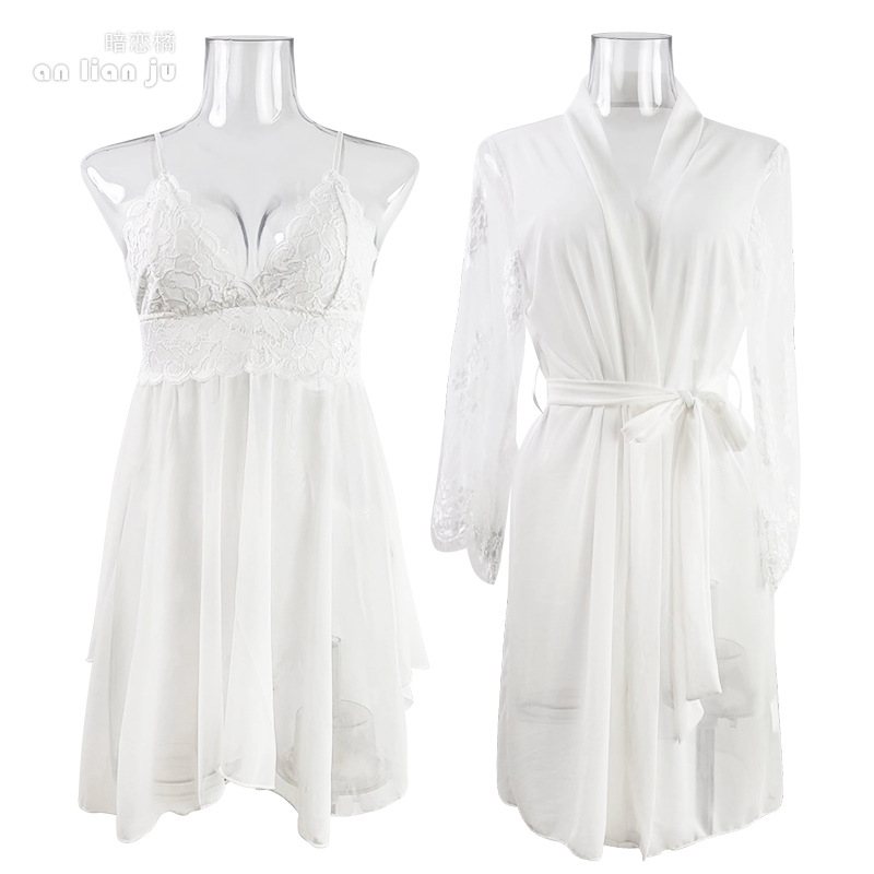 Kimono Sheer Floral - Conjunto de Roupa de Dormir Feminina