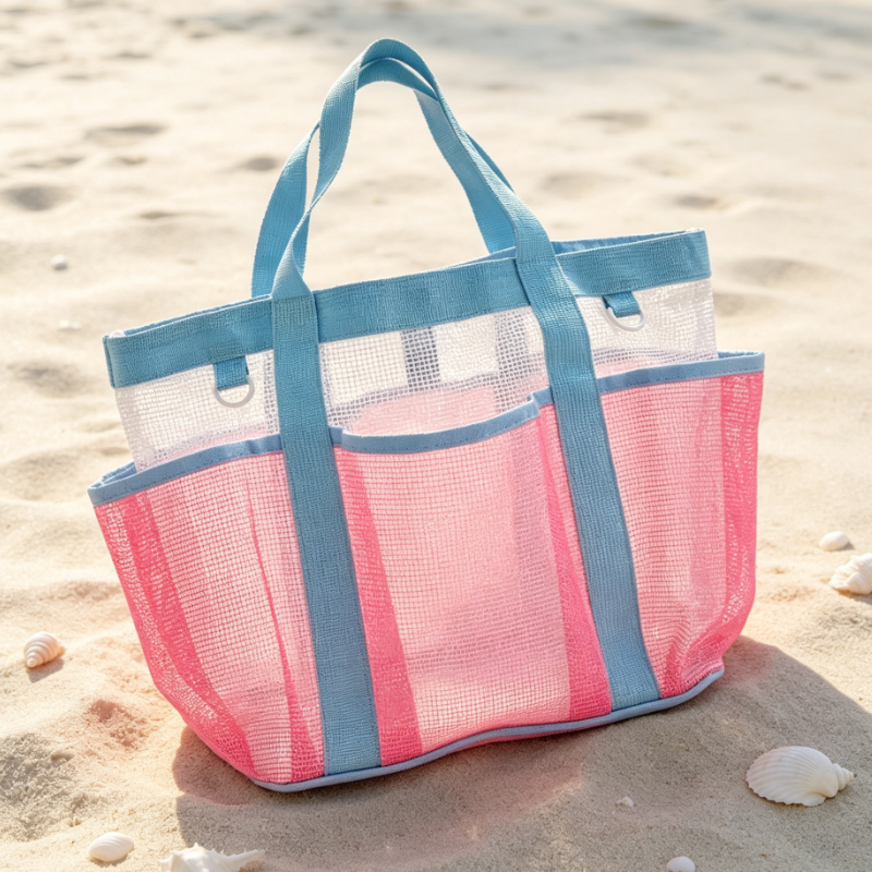 Tote Bag Beach - Bolsa de Praia Grande em Malha