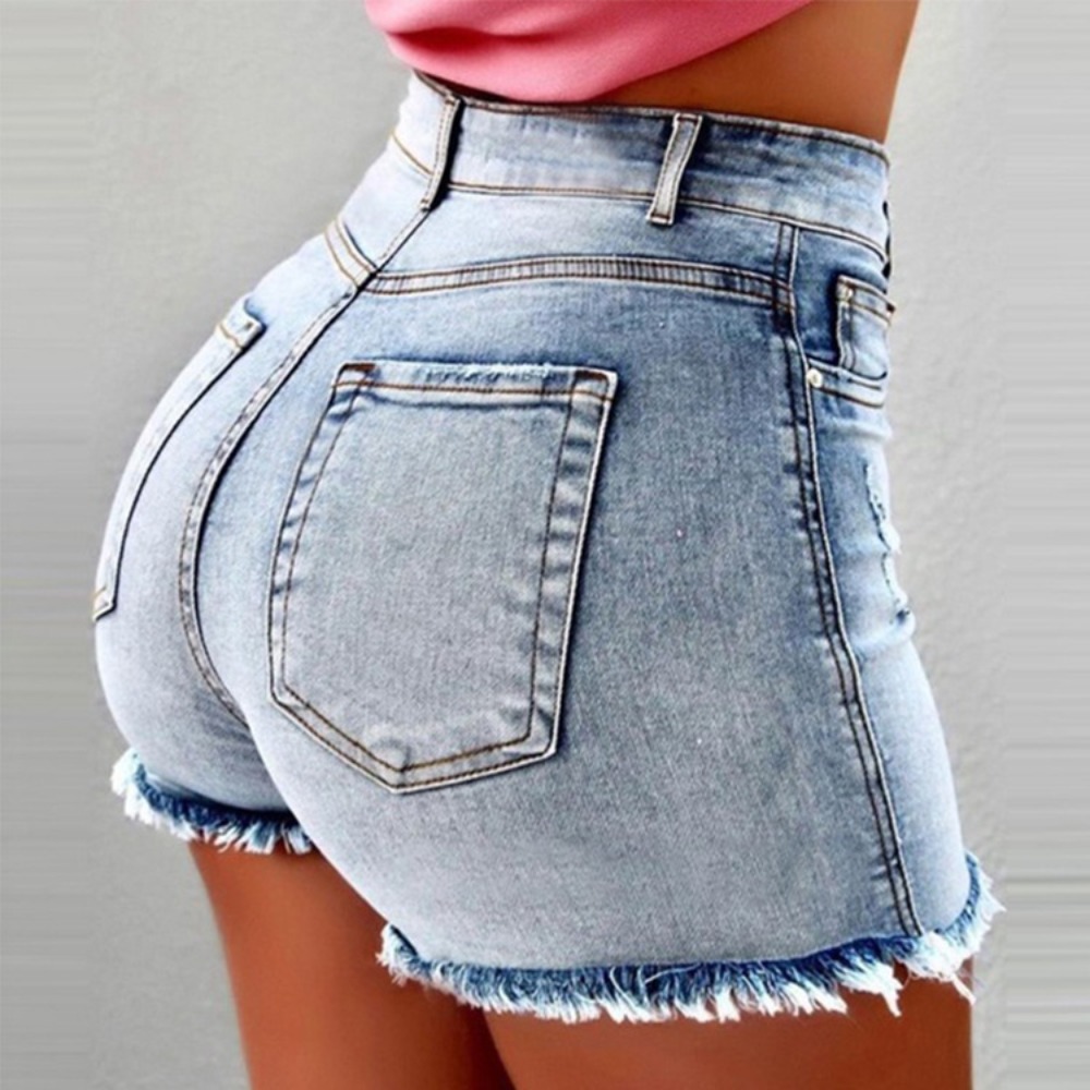 Shorts Denim Frayed - Shorts Jeans Femininos de Cintura Alta