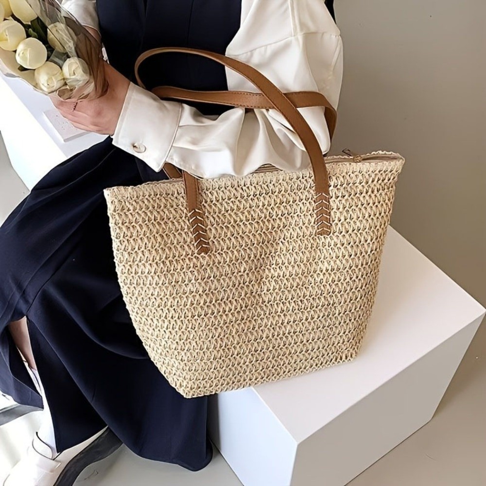 Tote Bag Beach - Bolsa de Praia de Palha Trançada