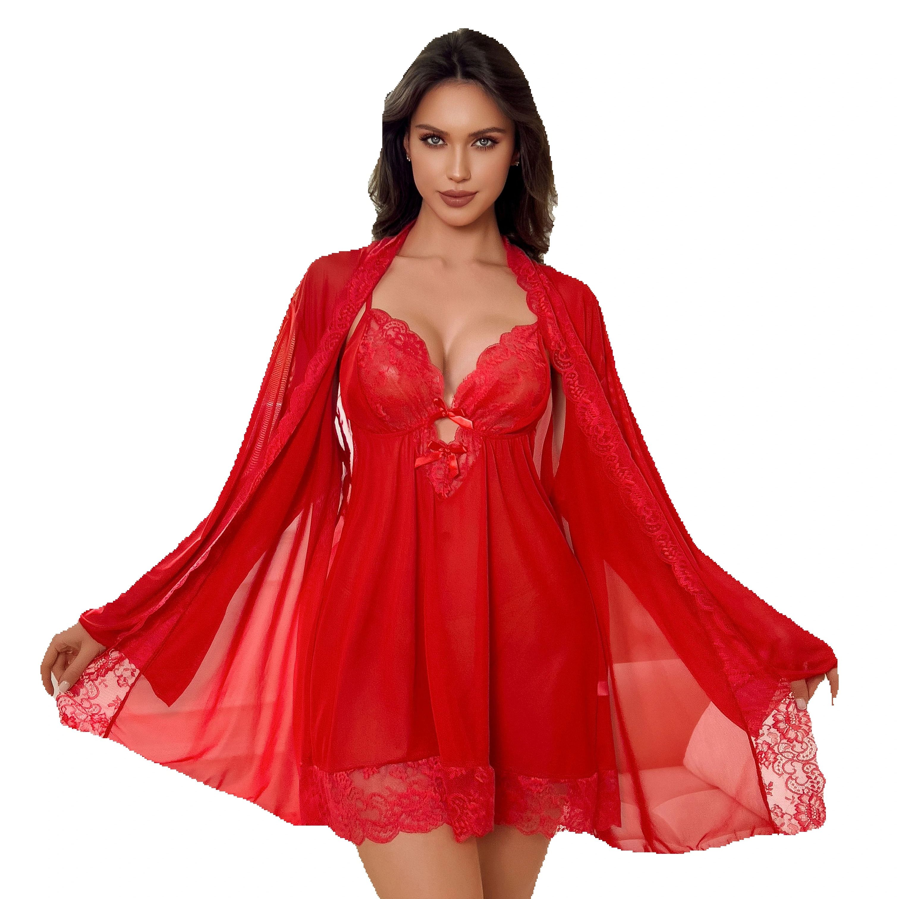 Kimono Sheer Floral - Conjunto de Lingerie Sexy em Tamanho