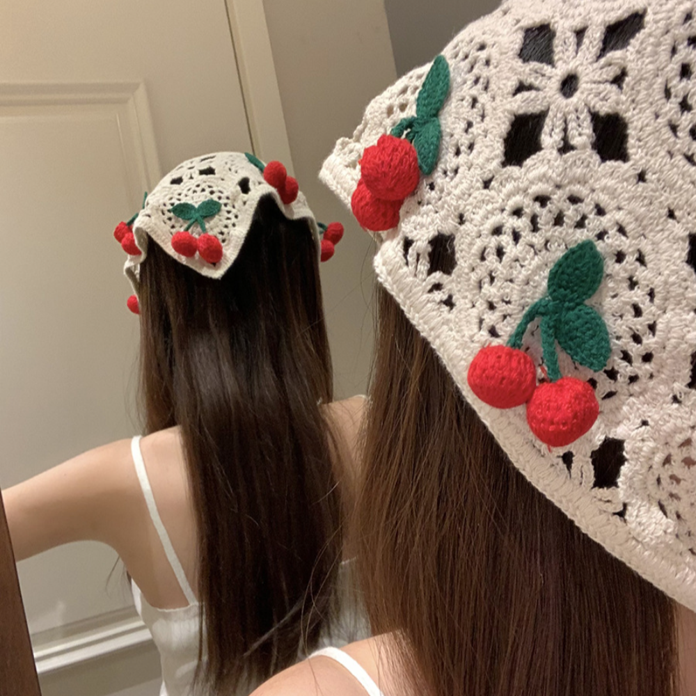 Headband Summer Knit - Triângulo de malha bandana bonito pequena