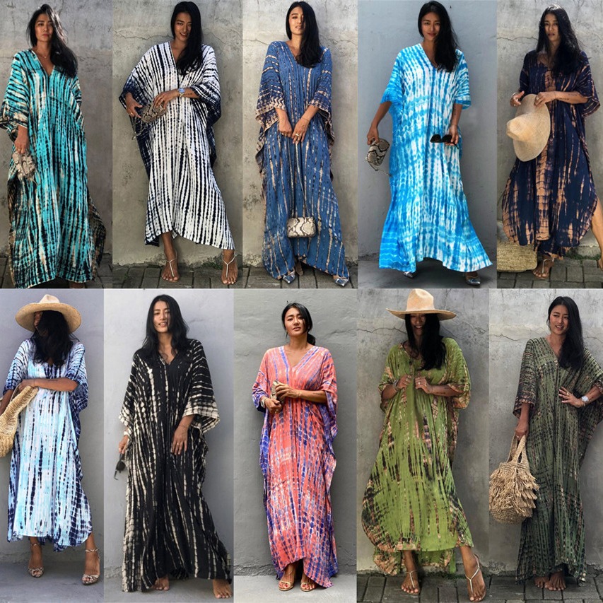 Cover Up Kaftan - Plus size feminino beachwear longo praia