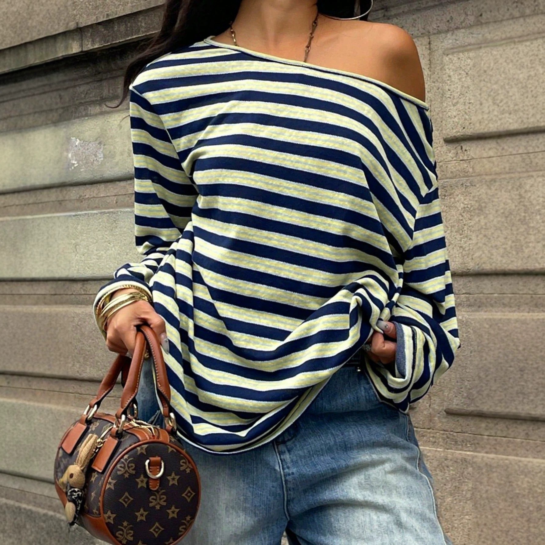 Blouse Off Shoulder - Camiseta Blusa Feminina Oversized de Algodão