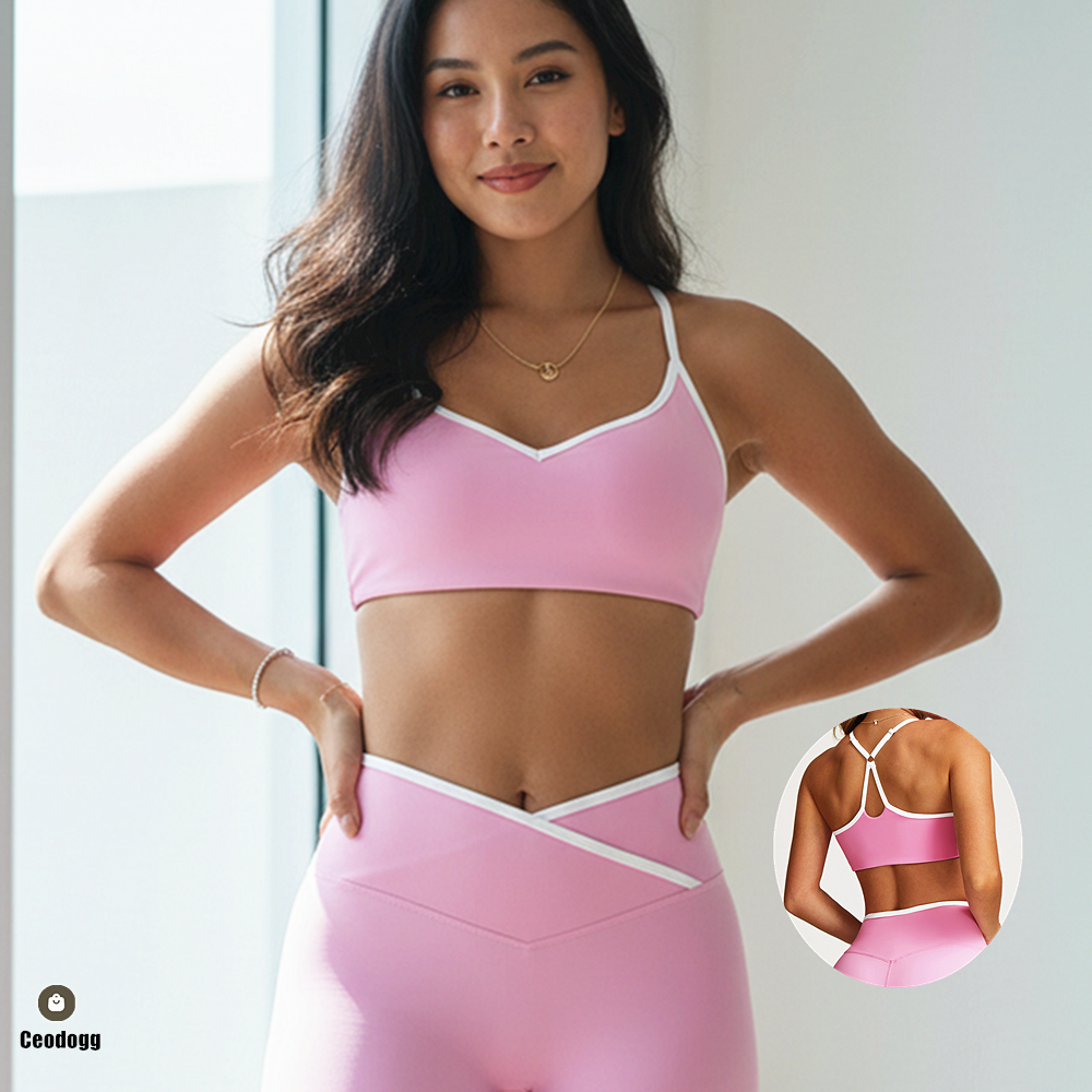 Crop Top Crochet - Sutiã esportivo feminino para academia, sutiã