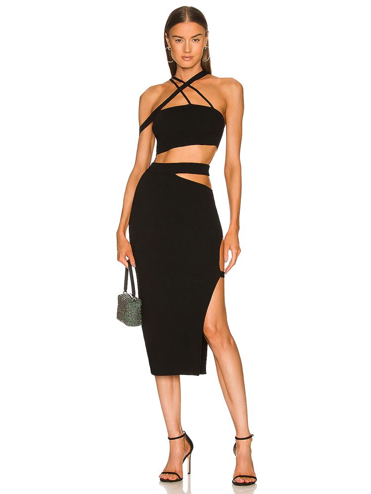 Crop Top Crochet - Bandagem terno feminino 2022 verão 2