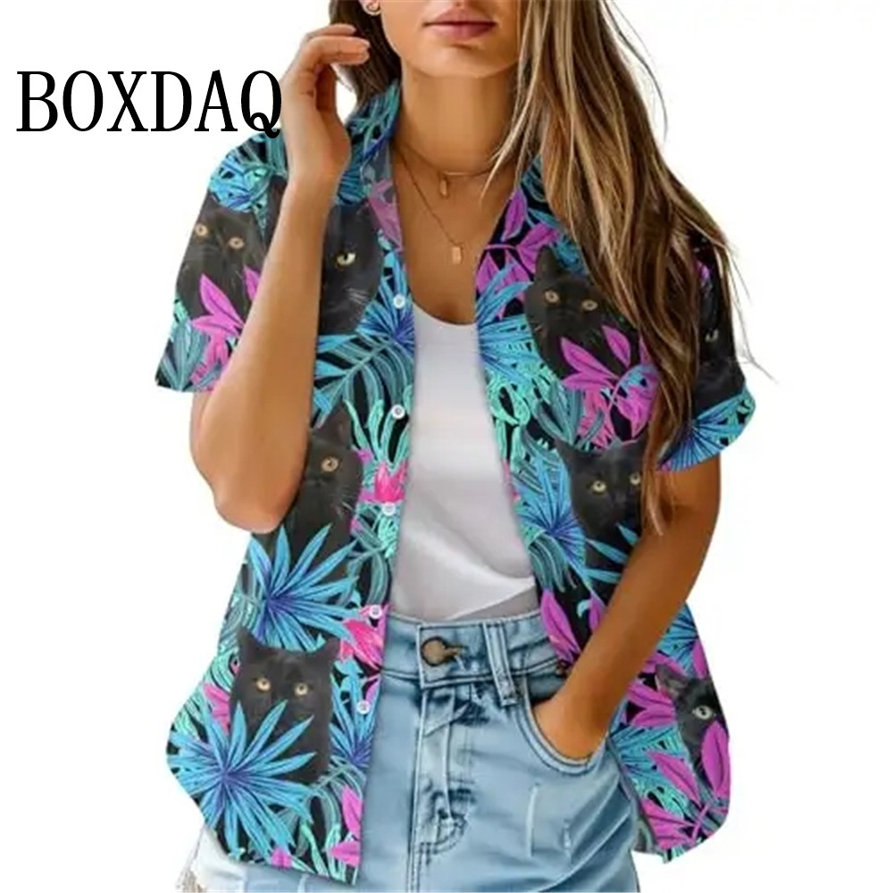 Romper Floral Print - Moda verão blusa feminina artística havaiana
