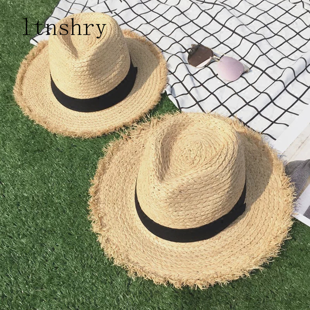 Hat Floppy Wide - Chapéu de ráfia com aba larga,
