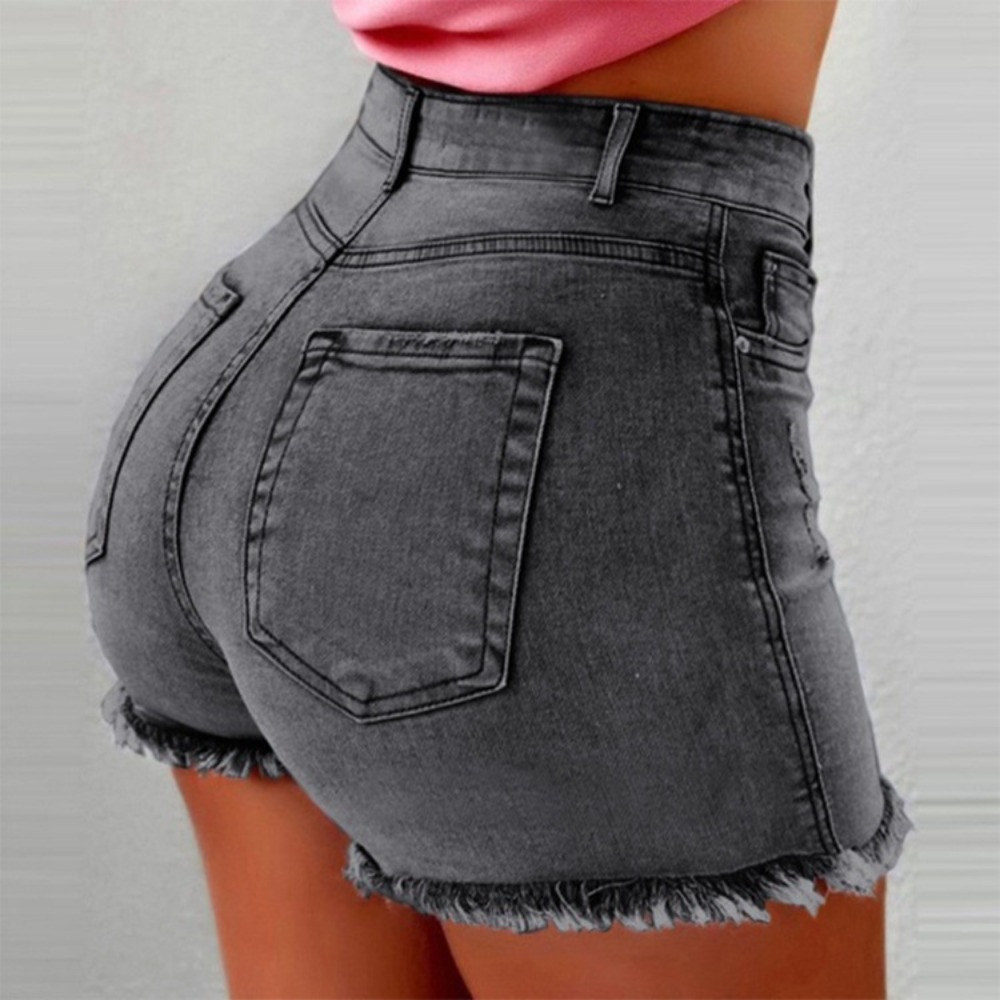 Shorts Denim Frayed - Shorts jeans femininos de cintura alta