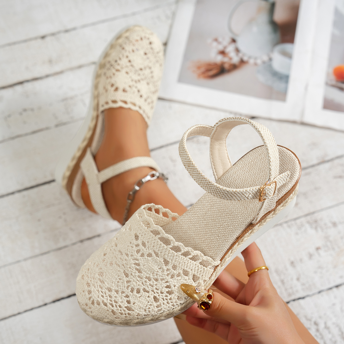 Wedge Espadrille Women - Mulheres sandálias de cunha 2025 verão