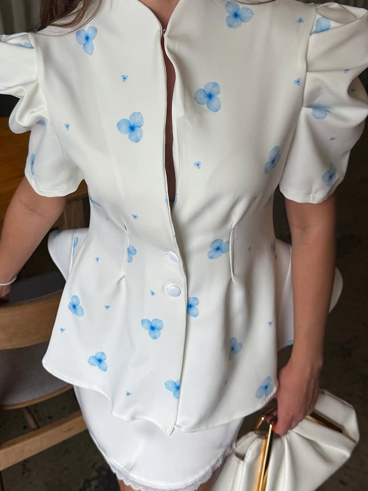 Romper Floral Print - Blusa Feminina Elegante de Cetim com