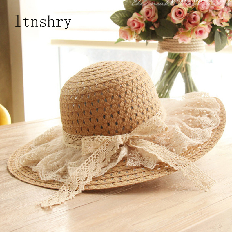 Hat Floppy Wide - Mulheres Renda Chapéus de sol, aba
