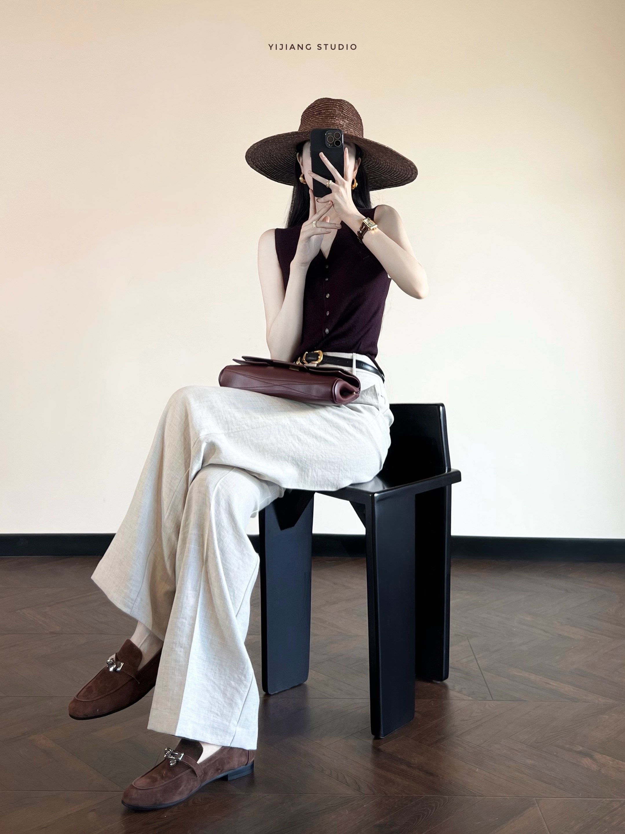 Linen Pant Wide - Calças de Cintura Alta e Perna