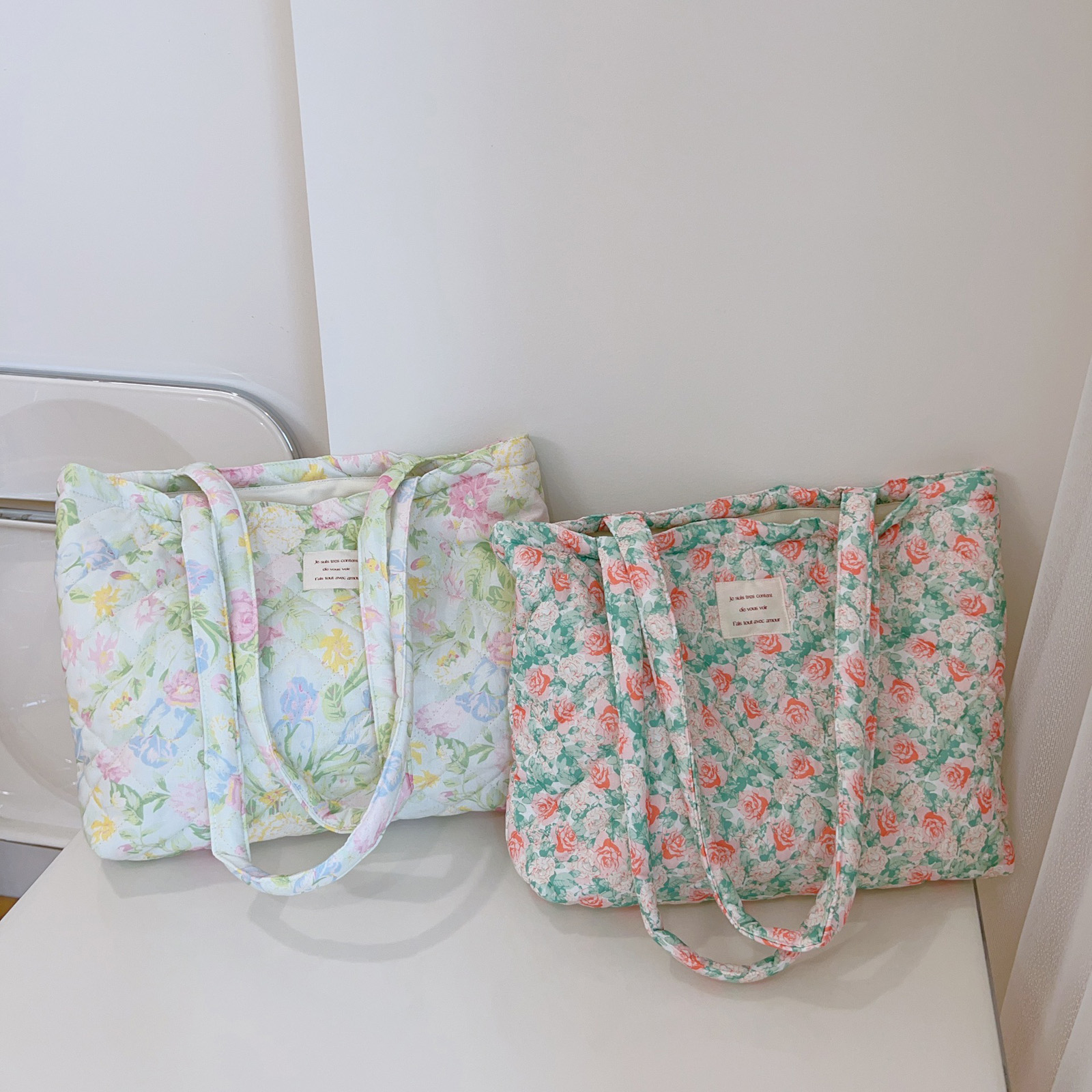 Tote Bag Beach - Bolsa Tote Floral Francesa com Estampa