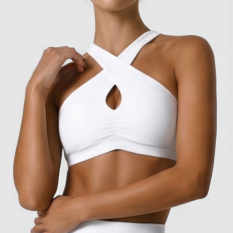 Crop Top Crochet - Roupa de Ginástica Feminina, Sutiã de