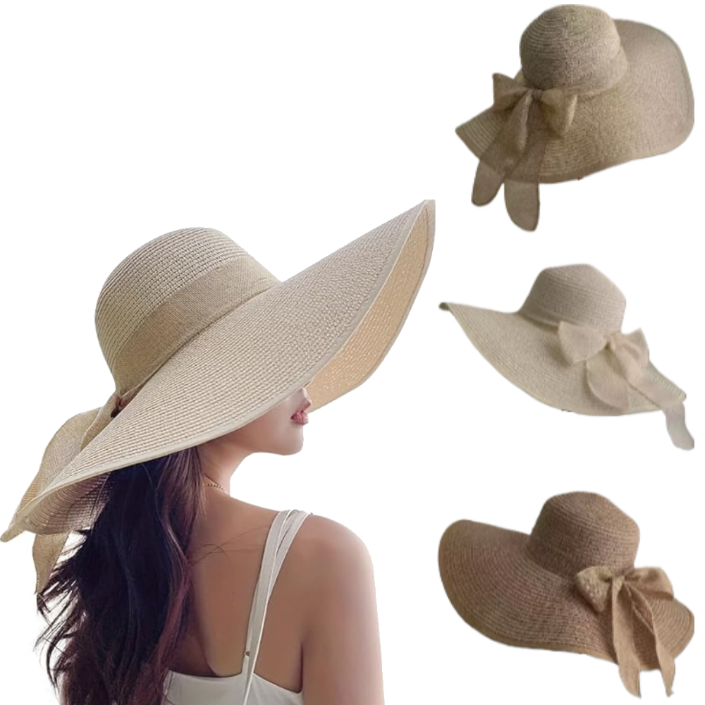 Hat Floppy Wide - Chapéu de Palha Feminino de Verão