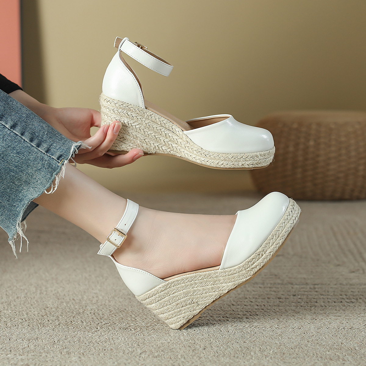 Wedge Espadrille Women - Sandálias Femininas Anabela Espadrille com Tira
