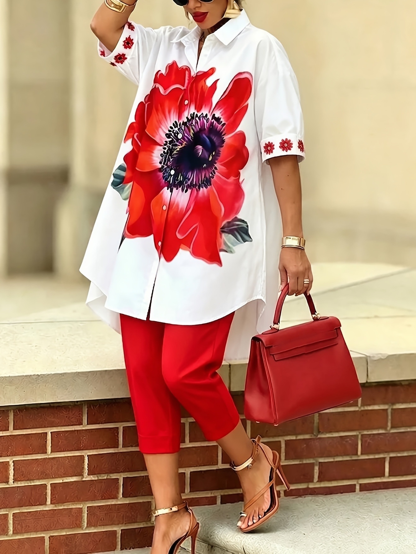 Romper Floral Print - Conjunto Vintage Feminino com Estampa Floral