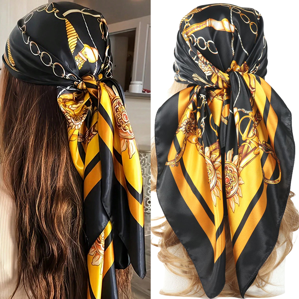 Headband Summer Knit - Luxo 90*90cm vintage corrente impressão xales
