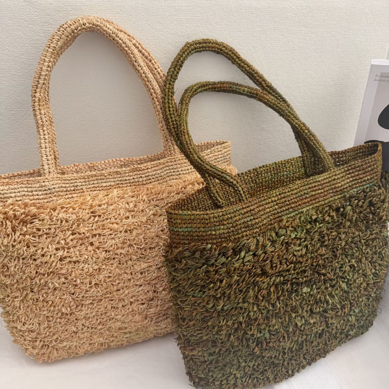 Crochet Bag Raffia - Bolsa de Ombro de Ráfia Feita