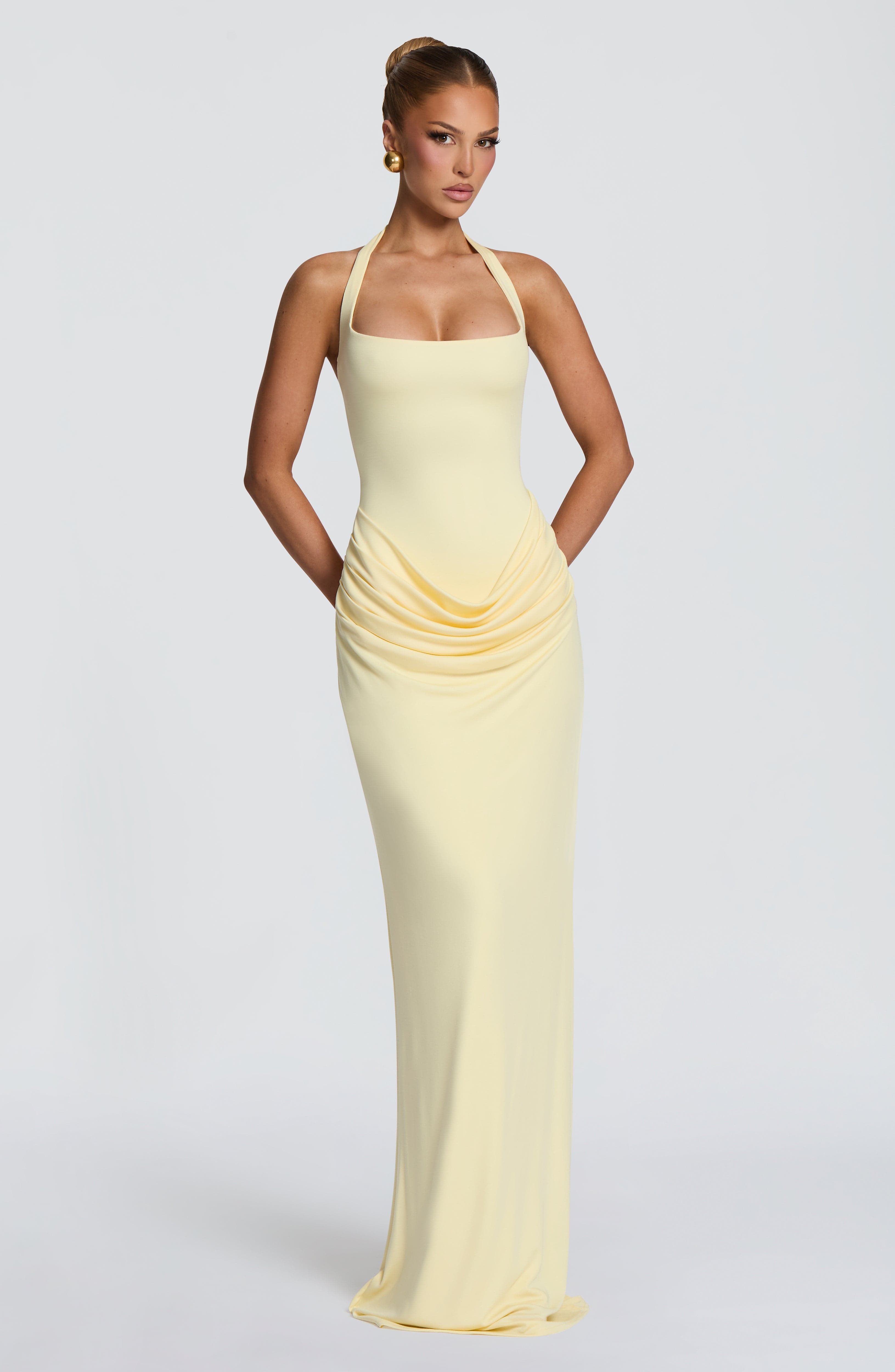Maxi Dress Halter - Vestido Longo Sereia Elegante com Decote
