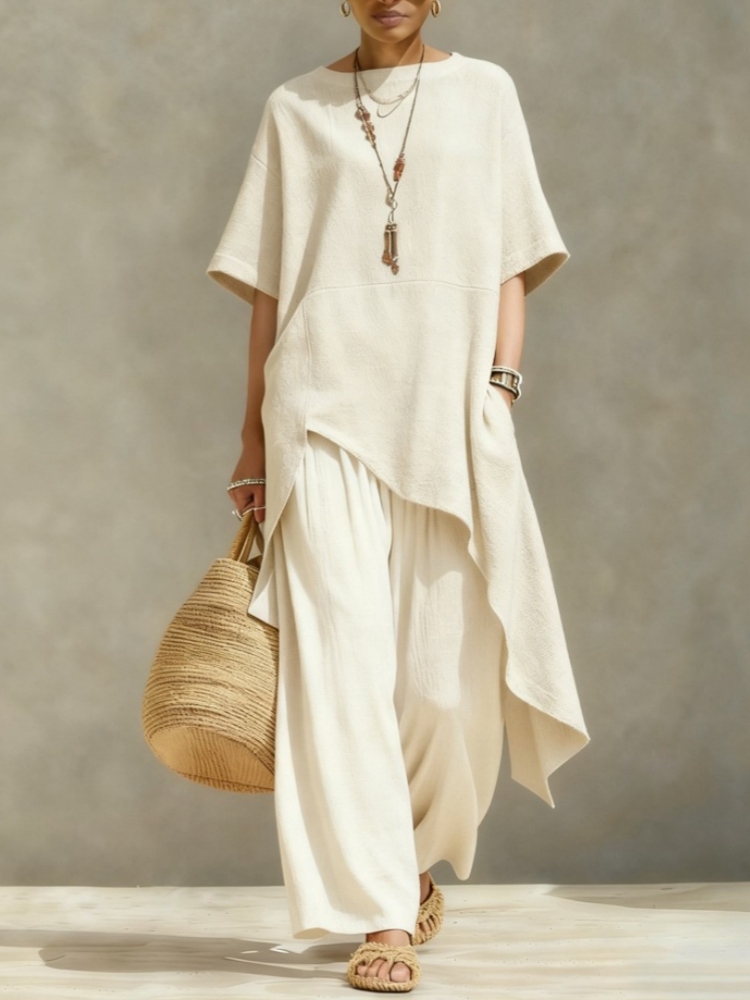 Conjuntos de Calças de Algodão - Linen Pant Wide avaliação e preço
