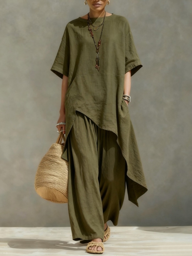 Conjuntos de Calças de Algodão - Linen Pant Wide avaliação e preço