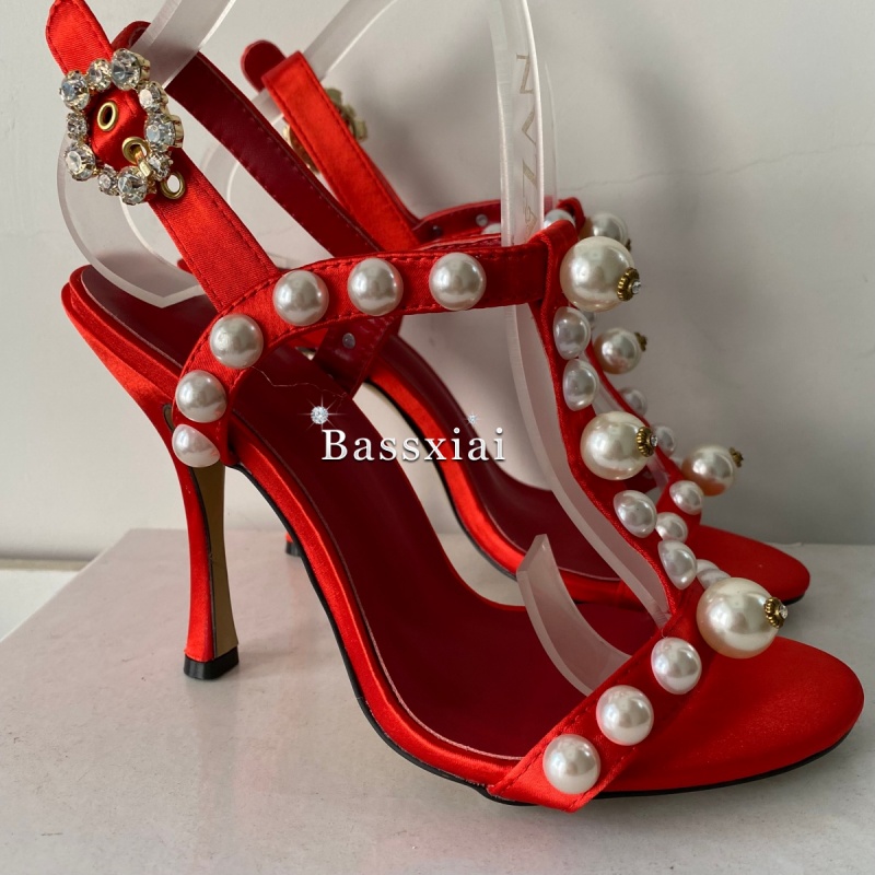 Pérola grânulo decoração t-cin - Sandal Strappy Heeled avaliação e preço