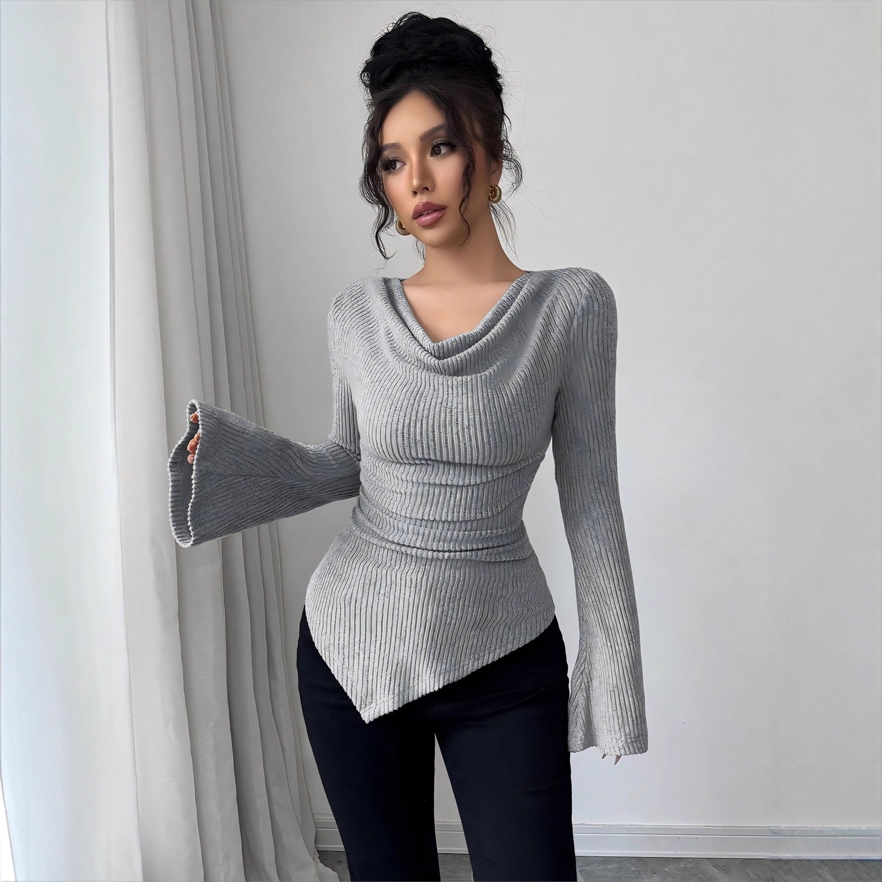 Blusa Feminina de Manga Longa  - Blouse Off Shoulder avaliação e preço