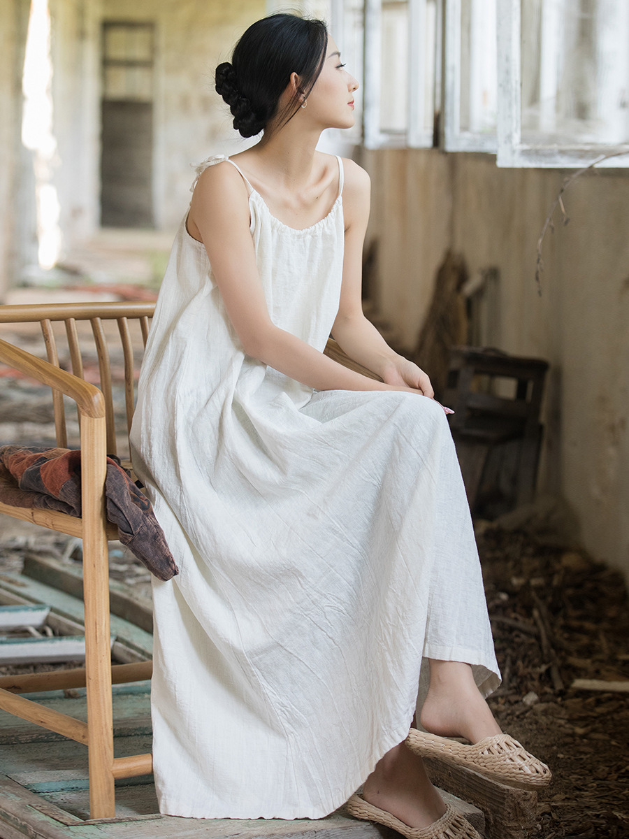 Novo Vestido Feminino de Linho - Linen Dress Wrap avaliação e preço