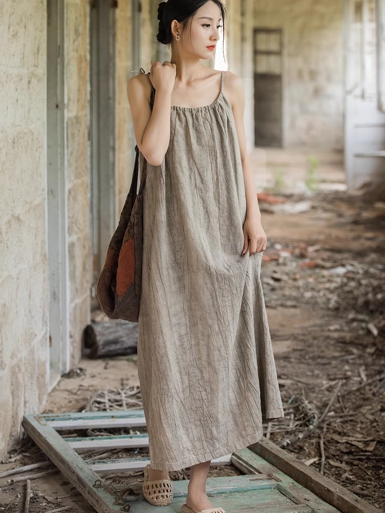 Novo Vestido Feminino de Linho - Linen Dress Wrap avaliação e preço