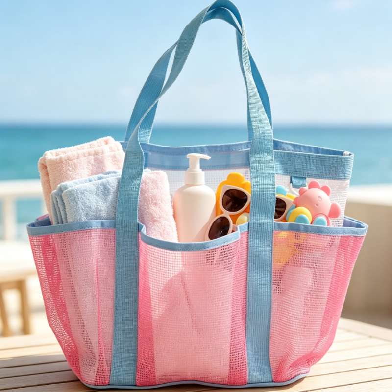 Bolsa de Praia Grande em Malha - Tote Bag Beach avaliação e preço