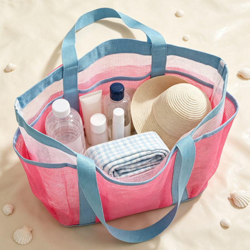 Bolsa de Praia Grande em Malha - Tote Bag Beach avaliação e preço