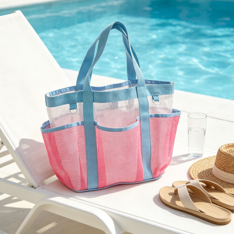 Bolsa de Praia Grande em Malha - Tote Bag Beach avaliação e preço