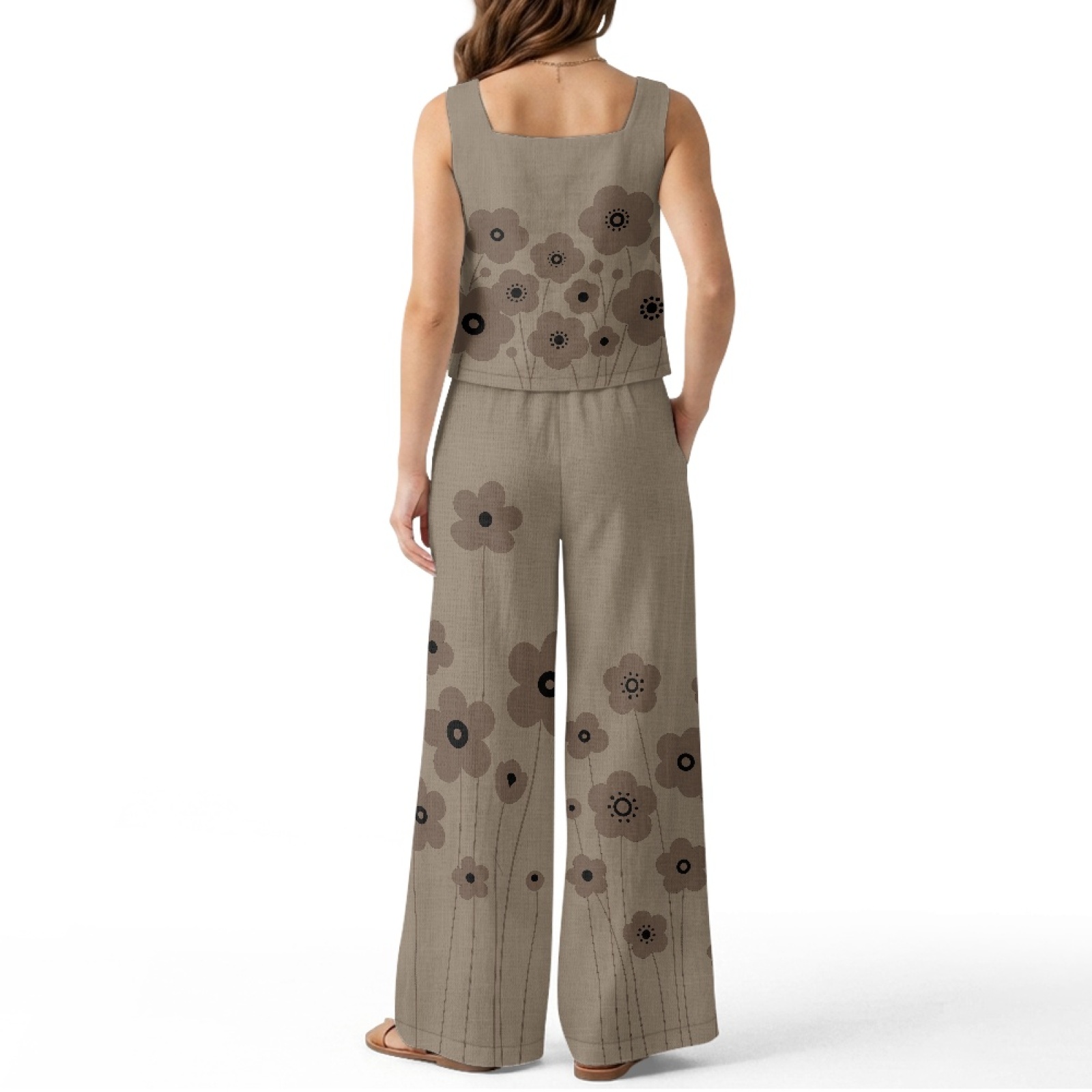 INSTANTARTS Conjunto de colete - Linen Pant Wide avaliação e preço