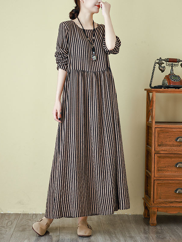 Vestido Longo de Algodão e Lin - Linen Dress Wrap avaliação e preço