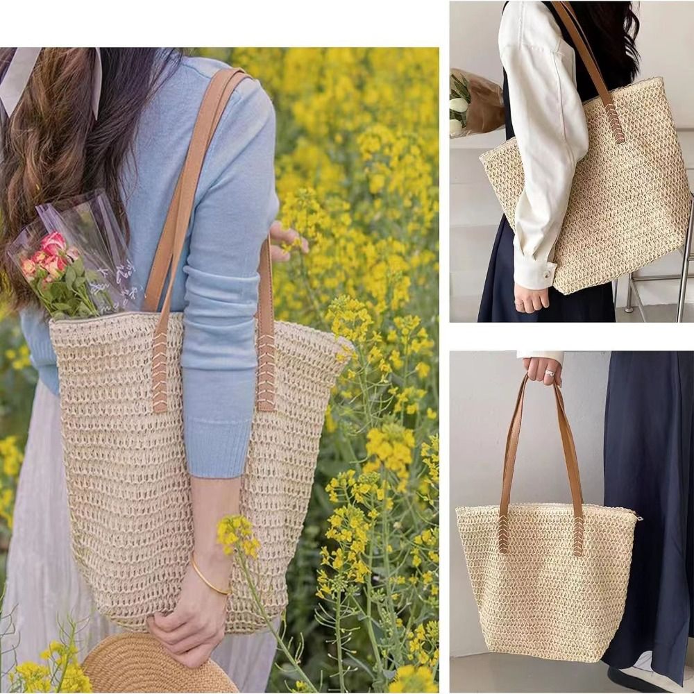 Bolsa de Praia de Palha Trança - Tote Bag Beach avaliação e preço