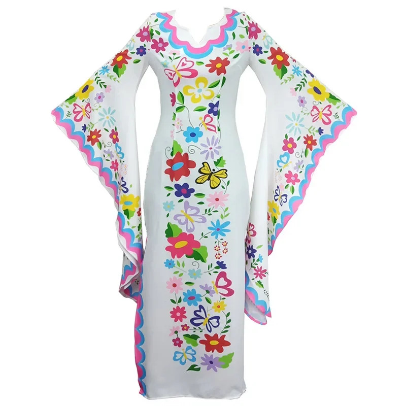 Traje de cosplay medieval vint - Romper Floral Print avaliação e preço