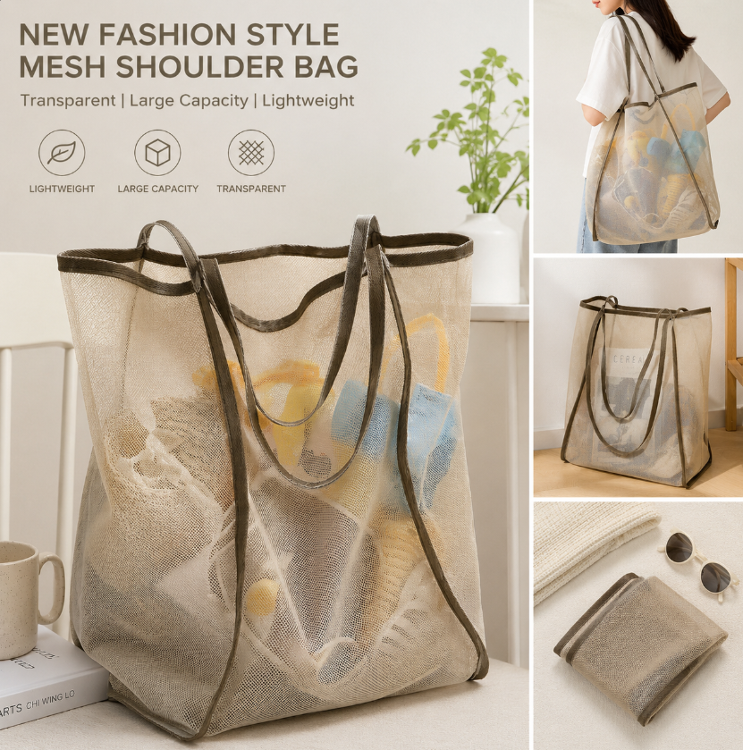 Bolsa de praia em malha leve,  - Tote Bag Beach avaliação e preço