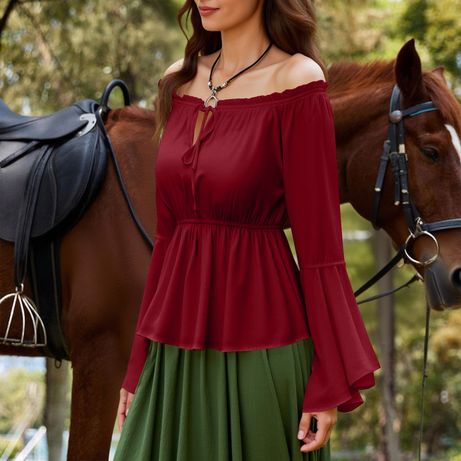 Blusa feminina gótica renascen - Blouse Off Shoulder avaliação e preço