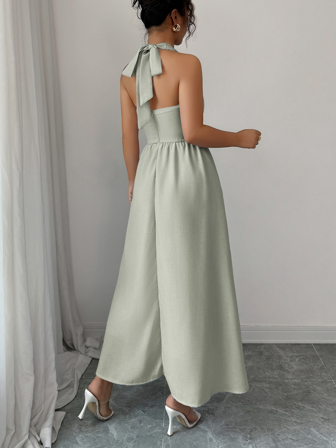 Vestido Feminino em 5 Cores, V - Maxi Dress Halter avaliação e preço