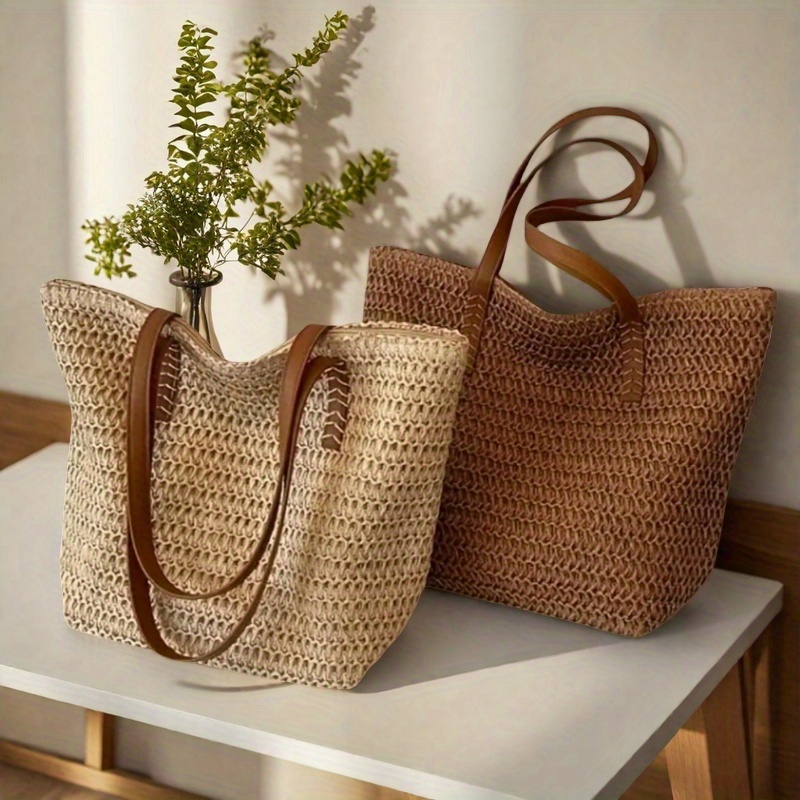 Bolsa feminina elegante e vers - Crochet Bag Raffia avaliação e preço