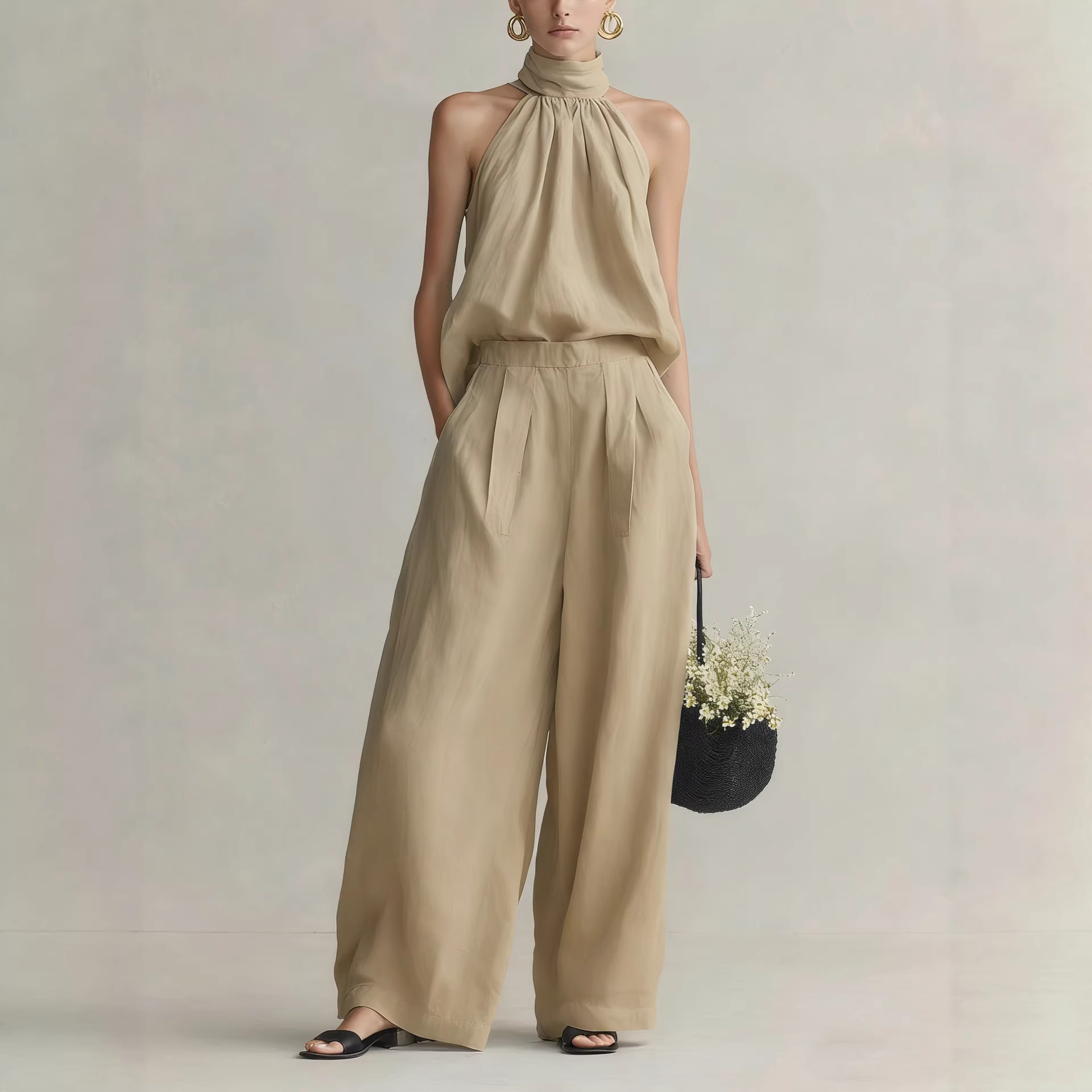 Conjunto Feminino de Verão 202 - Linen Pant Wide avaliação e preço