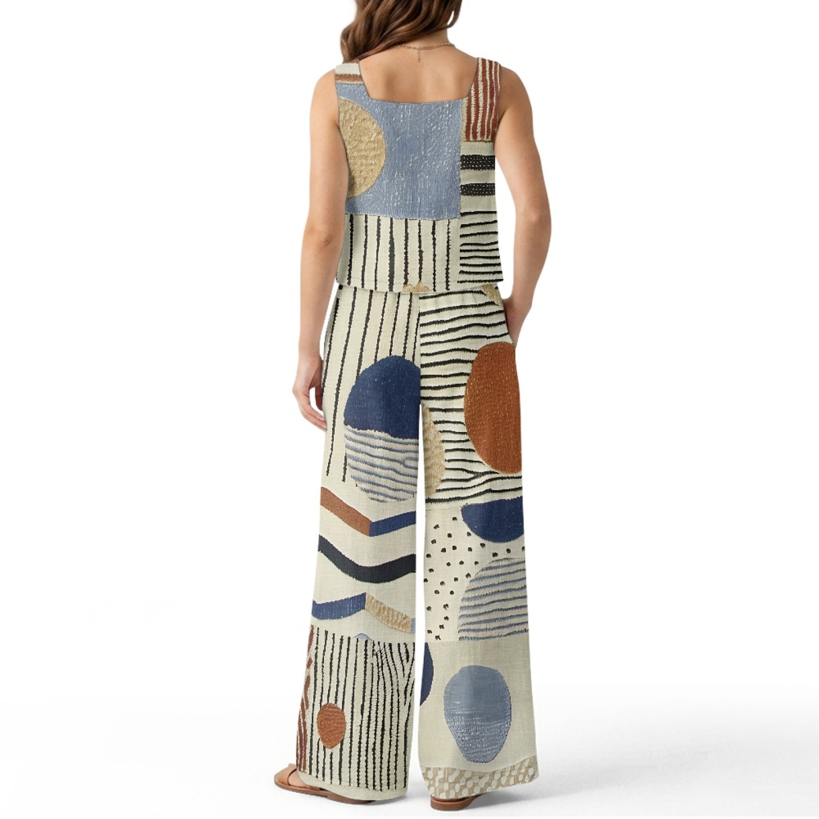 INSTANTARTS Conjunto de colete - Linen Pant Wide avaliação e preço