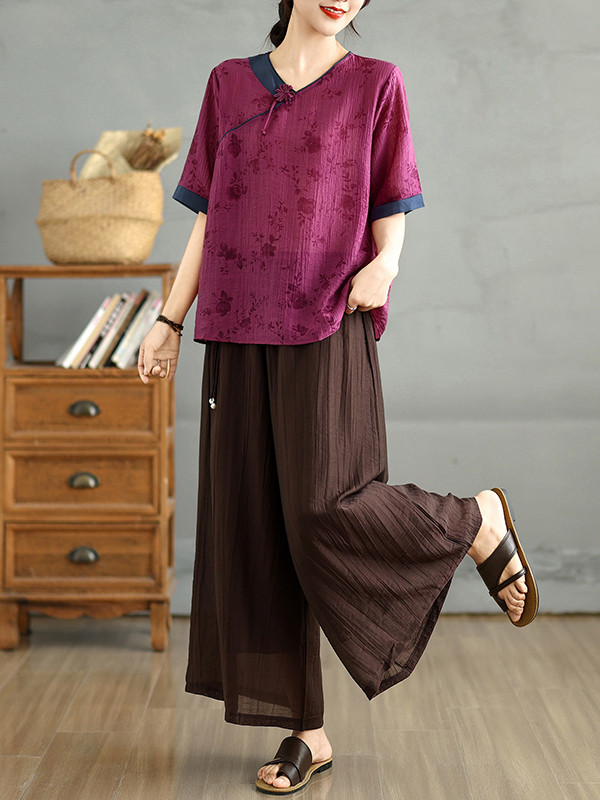 Conjunto de duas peças feminin - Linen Pant Wide avaliação e preço