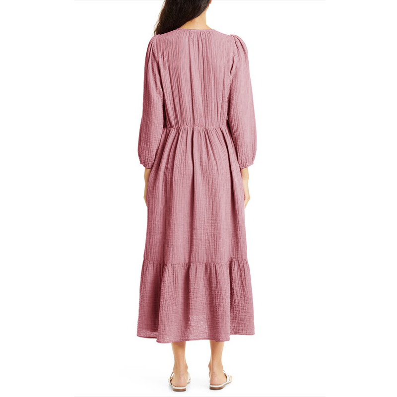 Musselina vestido para as mulh - Linen Dress Wrap avaliação e preço