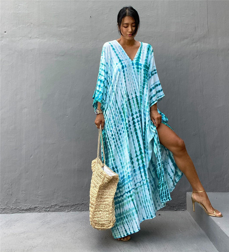 Plus size feminino beachwear l - Cover Up Kaftan avaliação e preço