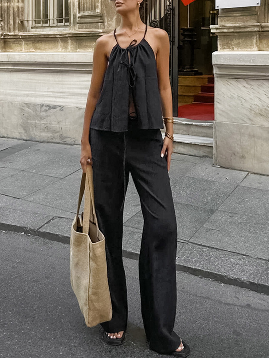 Conjunto Feminino de Duas Peça - Linen Pant Wide avaliação e preço