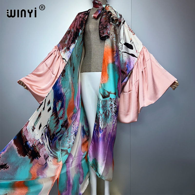 Winyi verão quimono vestido de - Cover Up Kaftan avaliação e preço